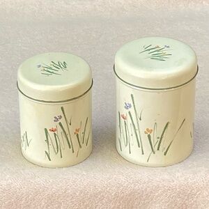 Vintage Studio Nova Floral Metal Tins Kitchen Canisters-Set of 2-Cottagecore-Vtg